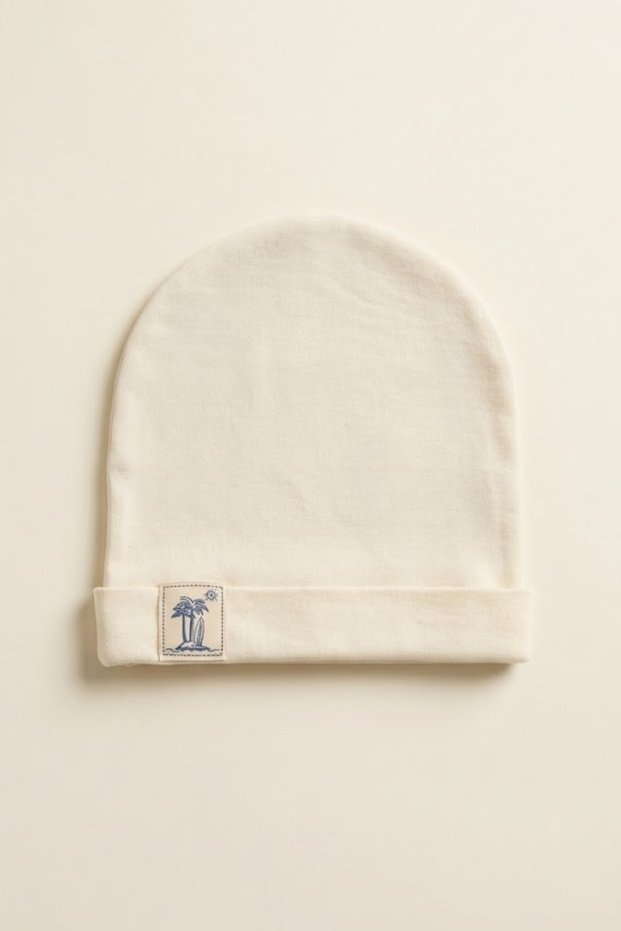 Baby Cotton Beanie Cute Palm Emblem Stretchy Combed Cotton Newborn Kids Hat