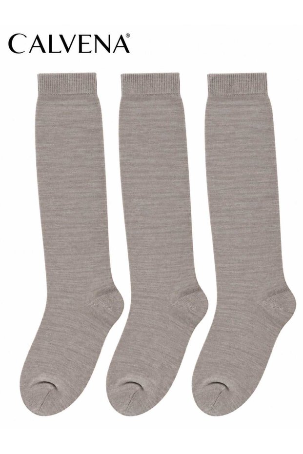 3 Pieces of Genuine Lambswool Long Knee-Length Winter Women's Mother Socks
