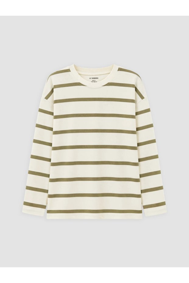 Beige Striped Boys' T-Shirt