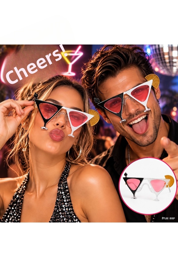 Ilkestor Black and White Color Martini (204340) Party Glasses