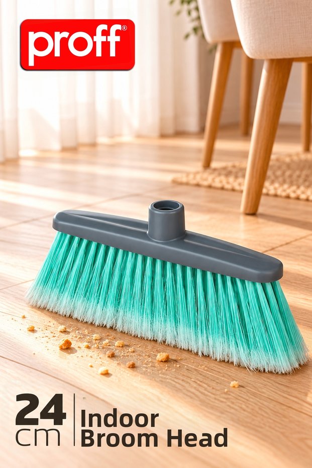 24 cm Indoor Vacuum Cleaner Head - Soft Bristle Brush Tip Without Handle, Non-Scratch for Hardwood Floors