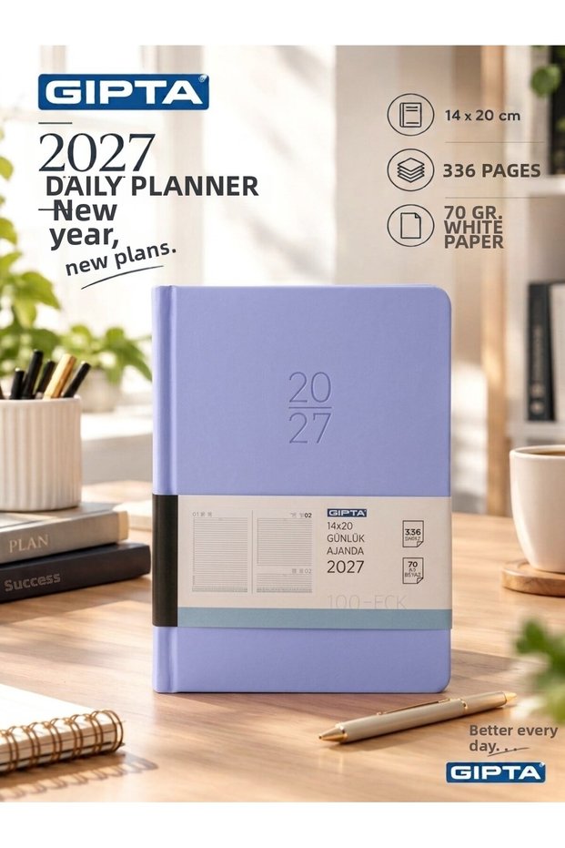 Gipta 2027 Agenda 14X20 Daily Agenda 336 Pages Lined 100-Eck