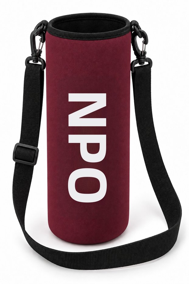Ntk Shoulder Strap Padded Shock Absorbing Neoprene Fabric 1.5Lt Thermos Cover Claret Red