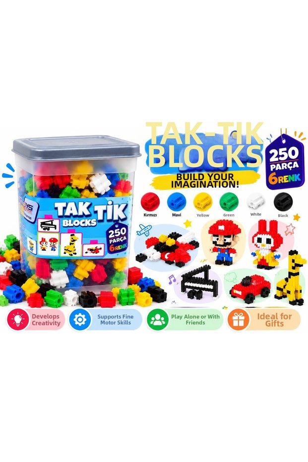 250 Pieces Tactical Blocks Educational and Teaching Colorful Building Blocks with Storage Box