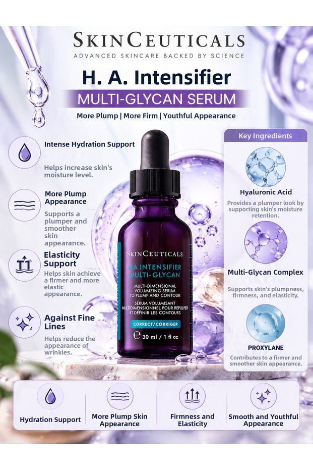 Skin Plumping, Moisturizing and Anti-Wrinkle Ha Intensifier Facial Serum 30ml