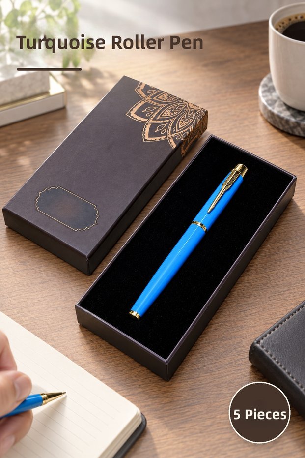 5 Pieces Wholesale Roller Pen Turquoise