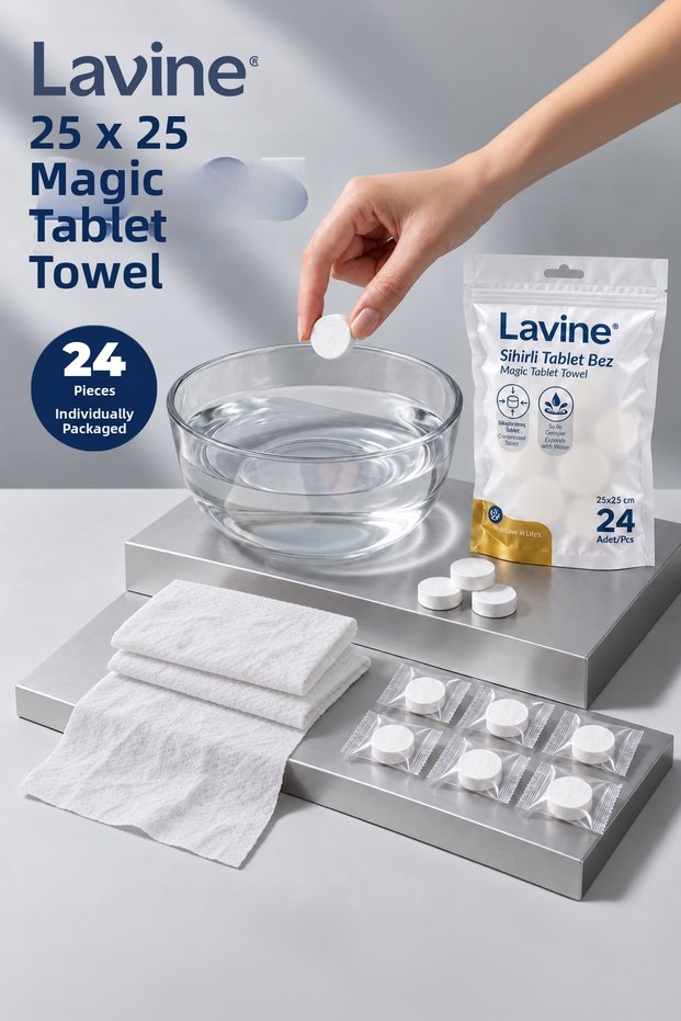 Multi-Purpose Super Magic Tablet Cloth Wash Use 24 Pack Use with Water Effect 25X25