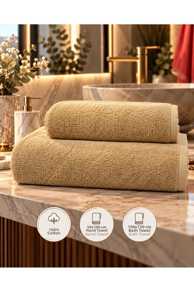 100% Cotton Export 2-Piece Bath Towel Set-50*100Cm/100*150Cm