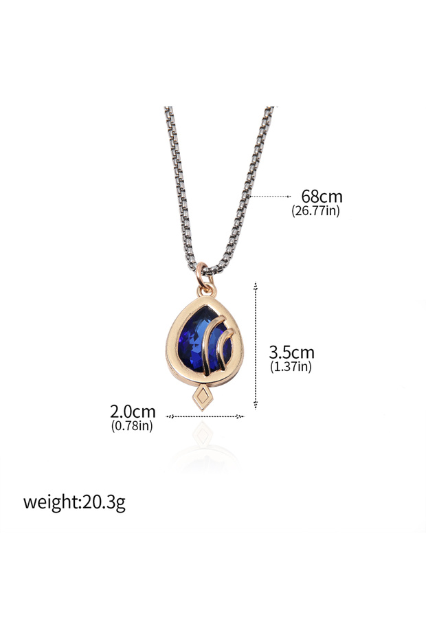 N01046-02 Genshin Impact Water God Furina God's Eye Keychain Necklace Pendant Cosplay Props Brooch P