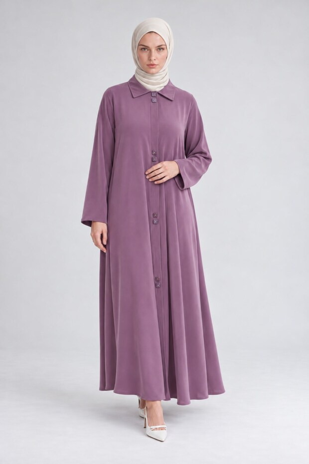 Double Button Detailed Ferace Lilac