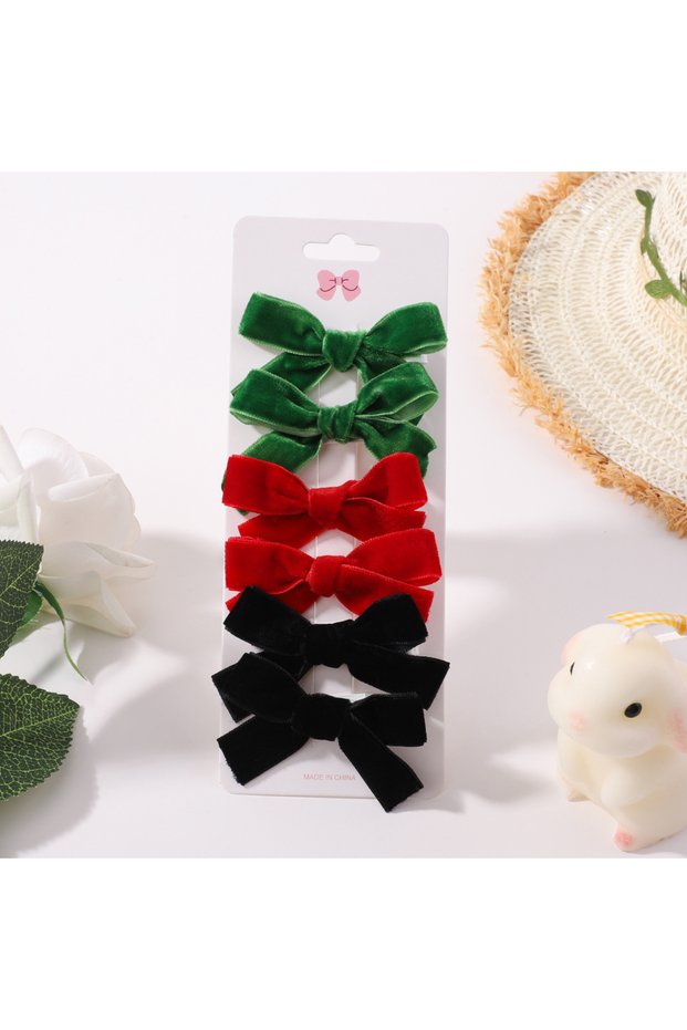 FJ3698-6E 6Pcs Solid Ribbon Bows Hair Clips Cute Handmade Bow Hairpin Barrettes Headwear for Baby Gi