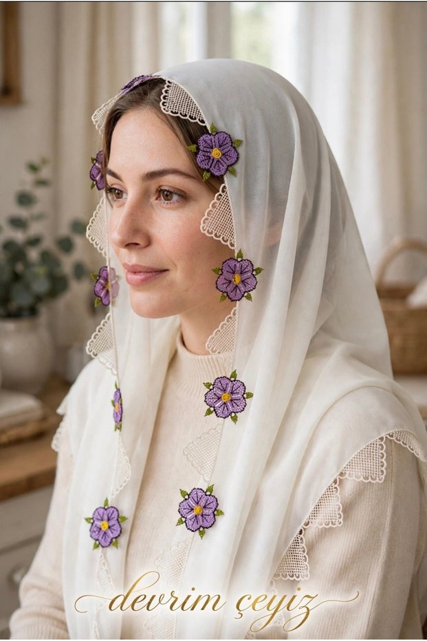 Needlepoint Prayer Head Scarf