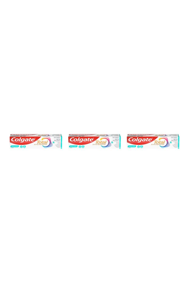 3x PACK Total Active Fluoride Toothpaste, Fresh Mint, 100 ml