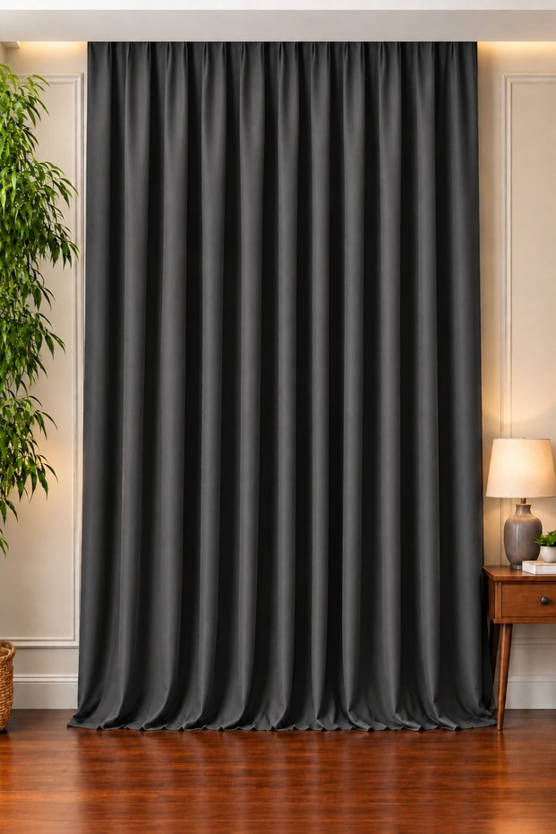 Anthracite Gray Blackout Light-Blocking Thermal Sun Visor Curtain (WIDTH X HEIGHT)