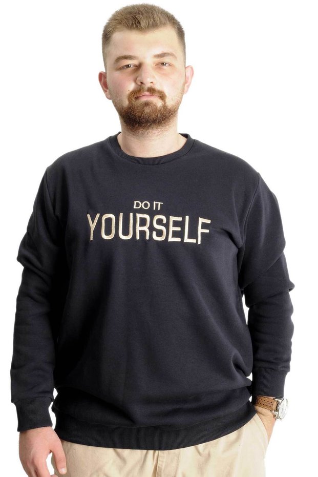 Mode XL Large Size Men's Sweat Bisyaka Do It Yourself 23168 Navy Blue
