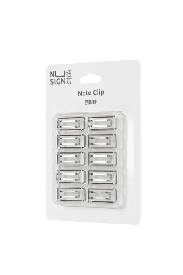 1set Nusign Paper Clip Silver Color Metal Document Binding Note Clips Bookmark Office Supplies