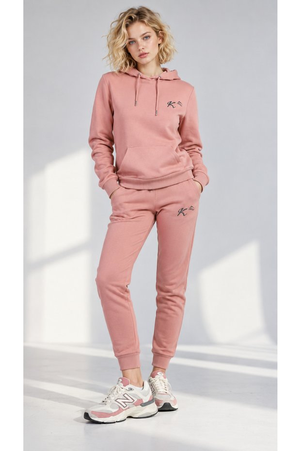 Salmon Print Detailed 3 Thread Tracksuit Set