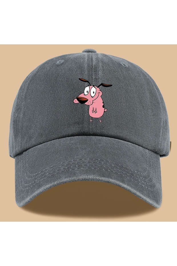 Adjustable GRAY 1pc Women's Cute Puppy Printed Baseball Cap with Curved Brim for Outdoor Shading Gif
