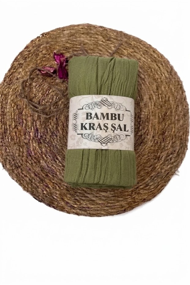 Bamboo Kraş Hijab Haki̇