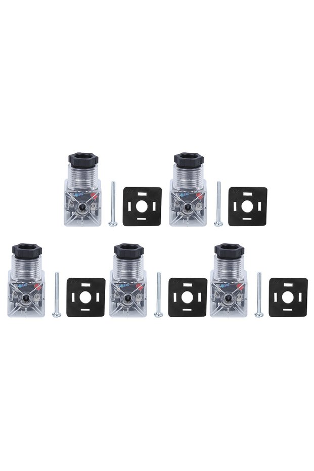 As Picture 5Pcs Solenoid Coil Plug Hydraulic Solenoid Valve Transparent Voltage Universal Accessorie