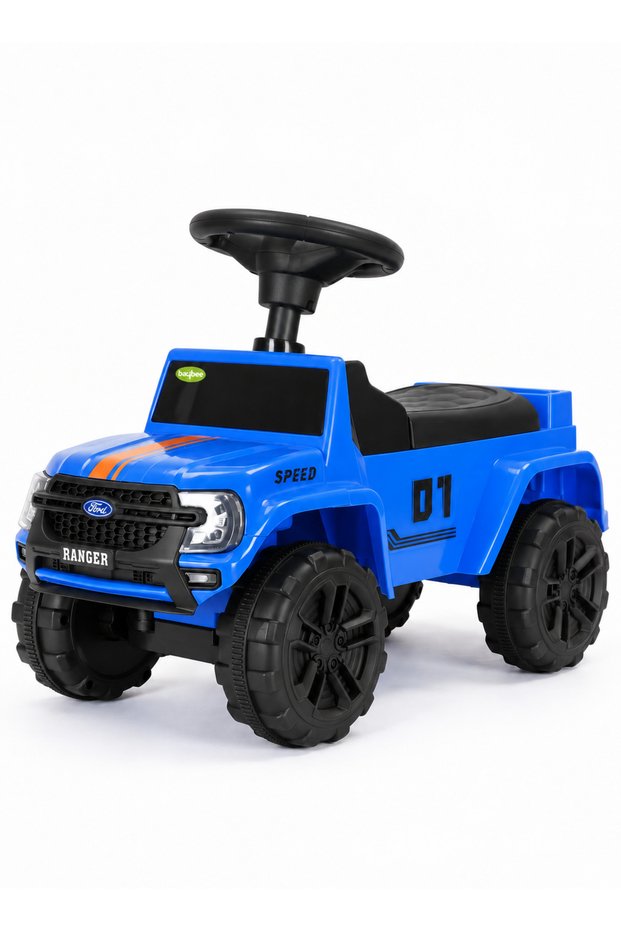 Roviq Kids Jeep Push Car with Music, LED Lights, Backrest, Wheels - Toddler Ride-on Toy (Blue)