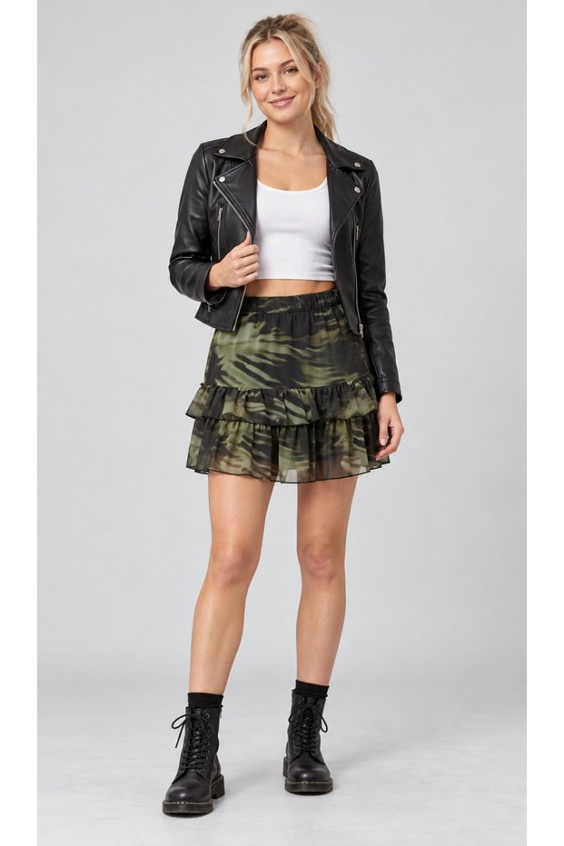 Flounced Mini Skirt – Stylish Elastic Waist Comfortable Casual Women's Tulle Skirt