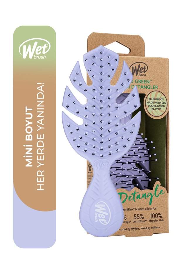 Go Green Mini Detangler Detangling Hair Brush Lilac