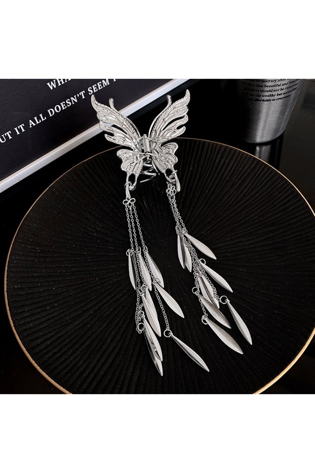 Leaves Trendy Butterfly Tassel Hair Claw Clamp Alloy Pearl Hair Clip Women Korean Fashion Hairpins P