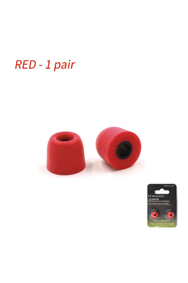Red - 1 Pair KZ Memory Foam Ear Tips In-Ear Headphones Comfortble Noise Isolating Ear Pads Earbuds F