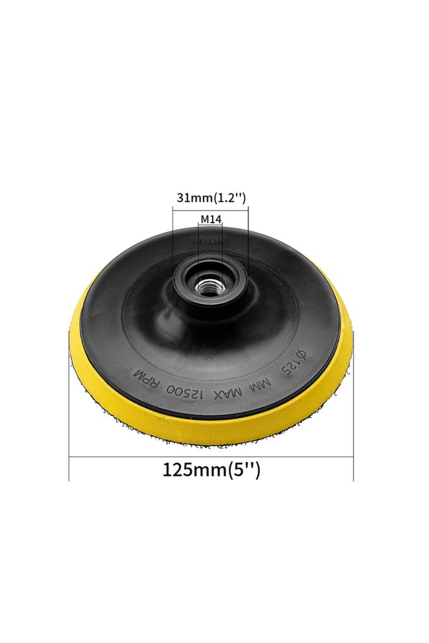 125mm M14 SI FANG Self-Adhesive Polishing Pad Plate with M10/14/16mm Thread Adapter Disk Accessory f