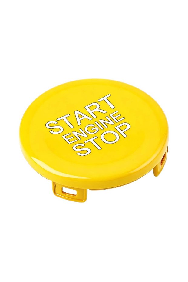 Yellow ABS Car Engine Start Stop Push Button Cover Trim for Alfa Romeo Giulia Stelvio 2017-2019 Acce