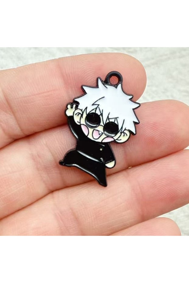 Light Yellow Gold Color 10Pcs/lot Cute Japanese Anime Enamel Charms Pendant for DIY Earrings Jewelry