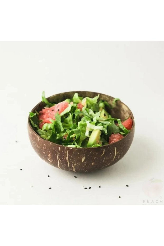 S Polished Coconut Bowls and Wooden Spoon Sets Natural Coconut Salad Smoothie Bowls for Kitchen Wome