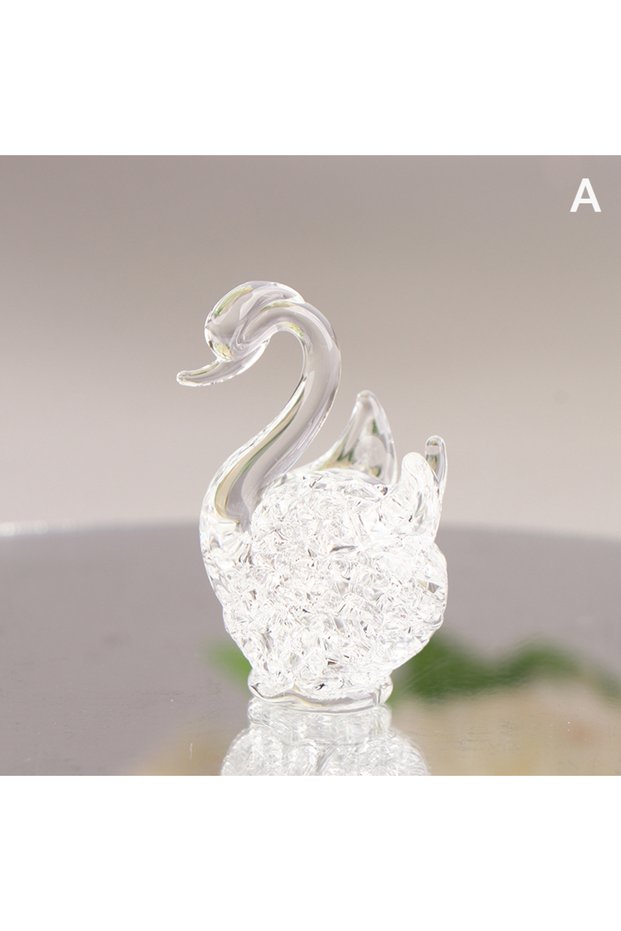 A 1Pc Crystal Swan figurine Glass Animal Ornament Swan Crystal Figurines Home Desk Decoration Miniat
