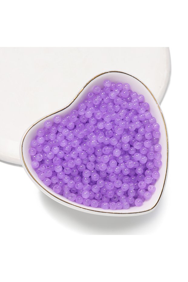 100pcs Light purple 50/100pcs 4mm Colored Glass Imitation Jade Round Beads Spacer Beads for DIY Earr