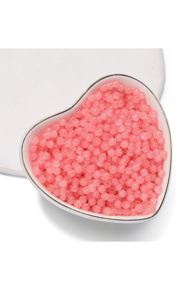 50pcs Orange pink 50/100pcs 4mm Colored Glass Imitation Jade Round Beads Spacer Beads for DIY Earrin