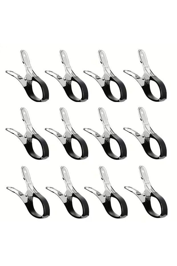 12PCS Black 6/12Pcs Pool Cover Clips Stainless Steel Pool Cover Clamps For Above Ground Swimming Poo