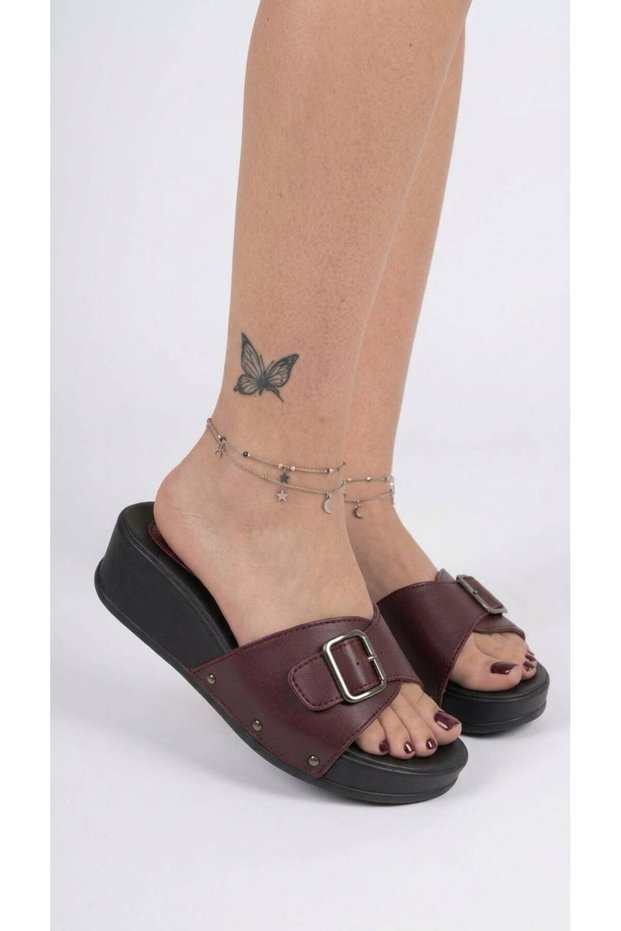 Home Outdoor Anatomical Sole Comfortable Single Buckle Women's Slippers 5cm