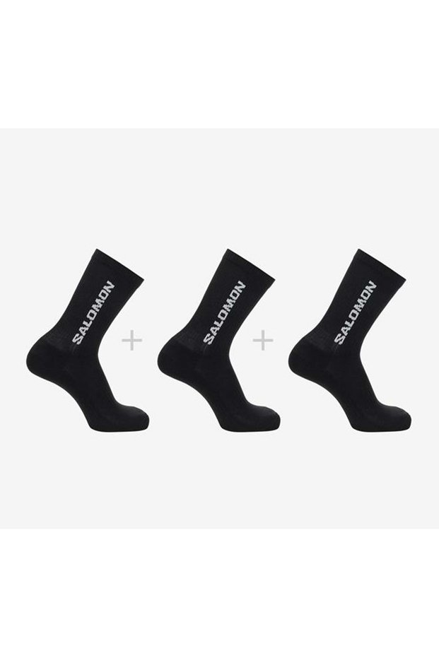 Everyday Crew 3 Pack 3 Pieces-Piece Unisex Socks BLACK