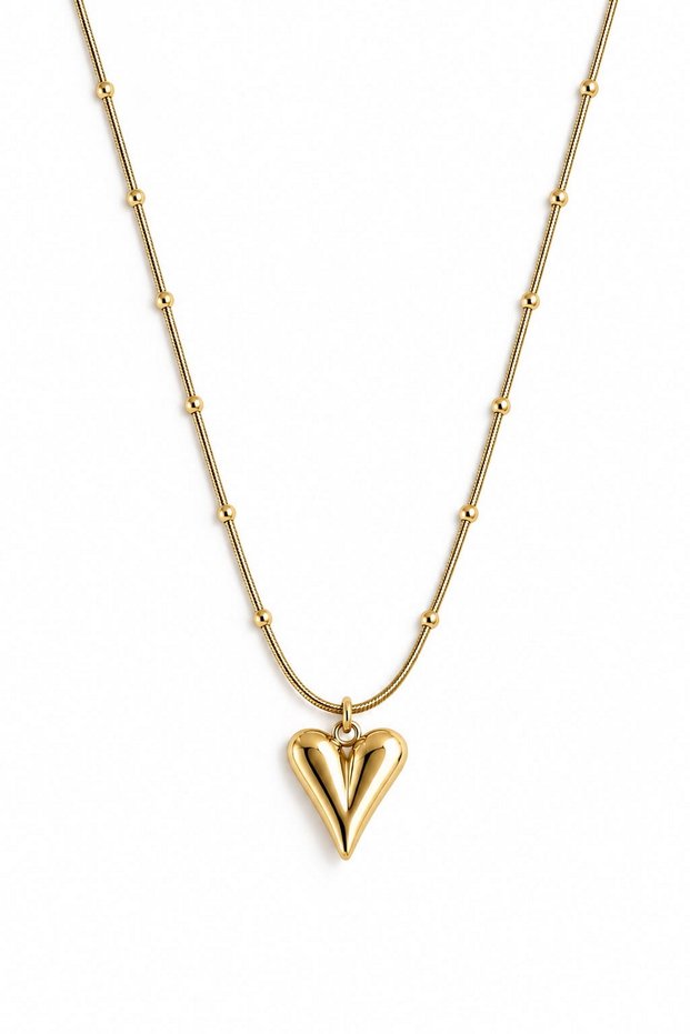 Women's Necklace Snake Chain Romantic Heart Steel Necklace