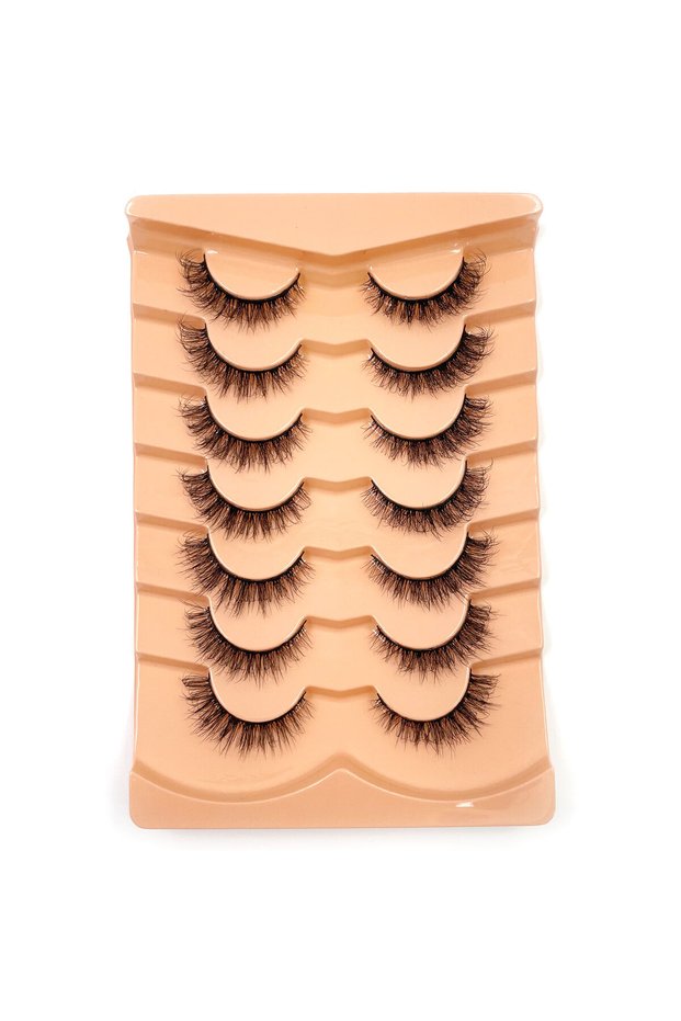 YB-02 New 7 Pairs of Thick, 3D Simulation Mink Fur Fake Eyelashes Short, Dramatic Fake Eyelashes Who
