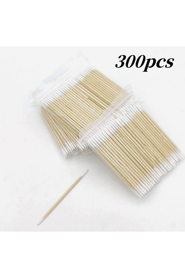 A0216-300PCS 100/300/500 Nails Wooden Tip Cotton Stick Buds Disposable Ultra-Detail Remover Clean St