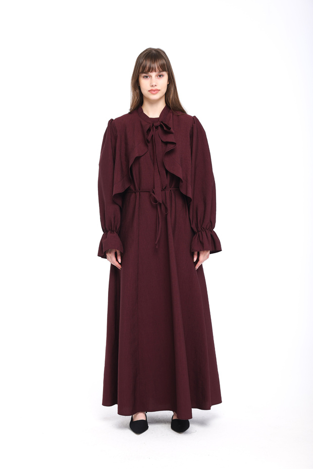 Bolero Gilet Dress Set Burgundy