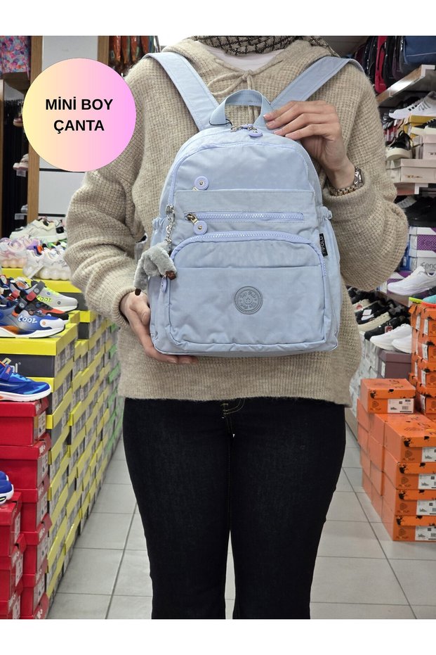 2113-8745 Women's Crinkle Fabric Multi-Compartment Lined Pet Waterproof Daily Mini Backpack