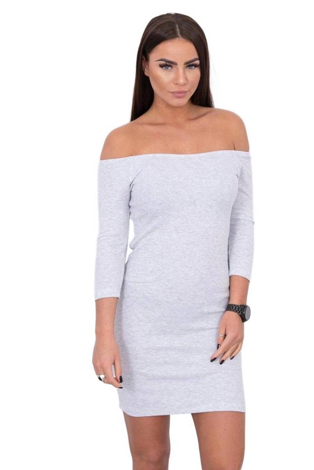 Rochie mulată cu dungă gri deschis