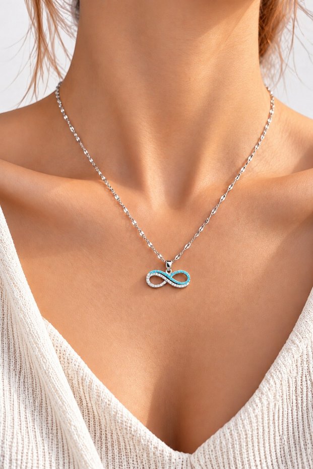 Silver Color Infinity Figured Necklace