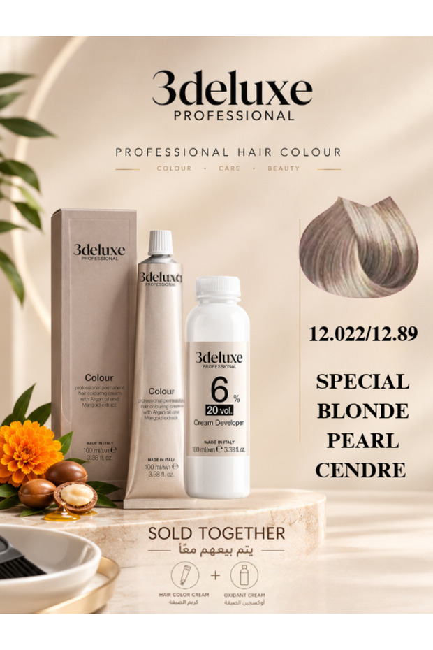 Hair Color Cream & Cream Developer 20 vol.(6%) β 100 ml Each Special Blonde Pearl Cendre 12.022/12.89