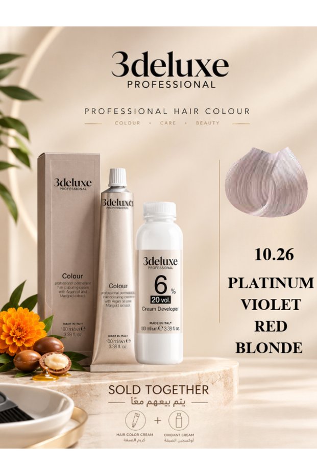 Hair Color Cream & Cream Developer 20 vol.(6%) β 100 ml Each Platinum Violet Red Blonde 10.26