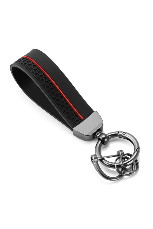 Red Silicone Keychain Women Men Car Key Ring Chain Holder Key Strap Waist Wallet Keyring Business Pa