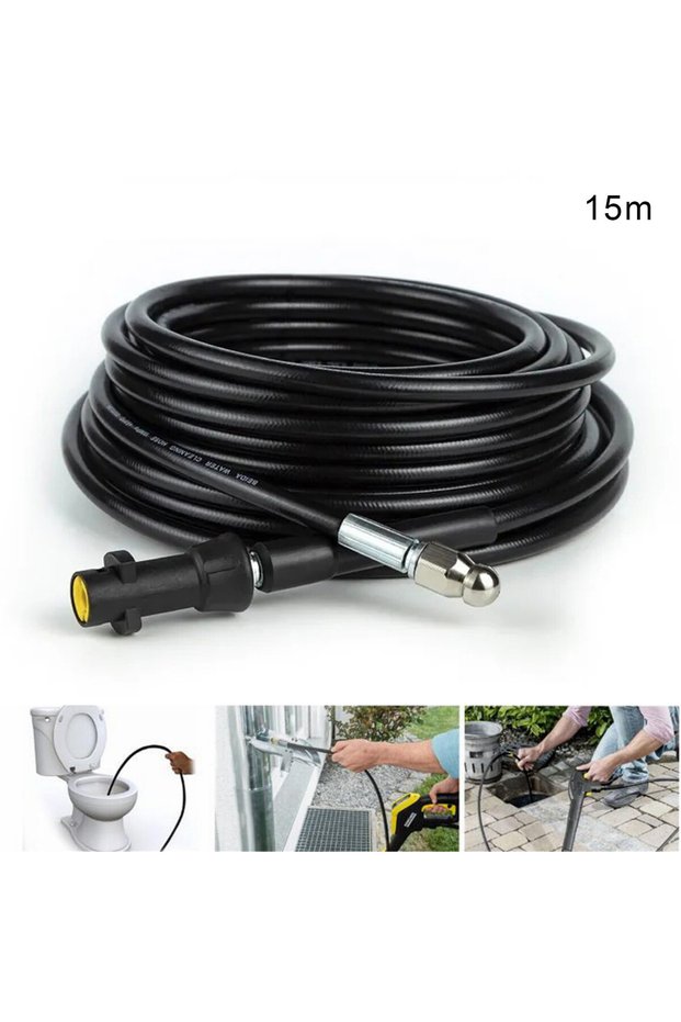 as shown High Pressure Washer Hose For Karcher 15m Water Washer Pipe With Extension Hose Joint And A